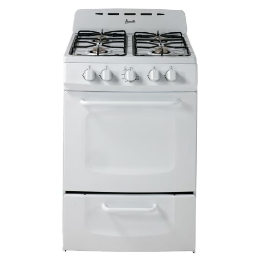 Avanti 24" Gas Range with Solid Metal Door, White